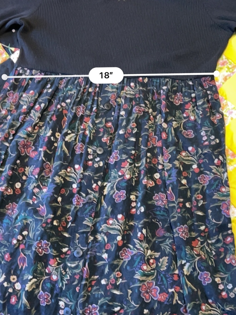 Vintage Black Floral Maxi Dress with Embroidered Thermal Long Sleeve Bodice 10 - Picture 10 of 11